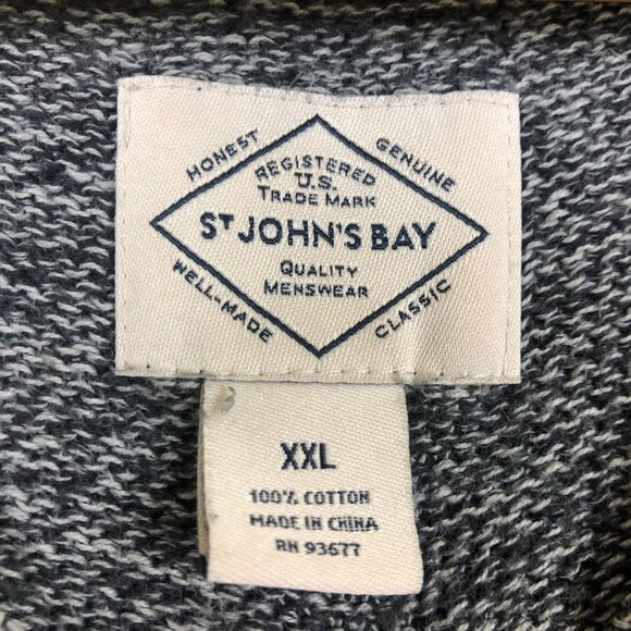 St. John’s Bay Men's Pullover Knit Sweater XXL Crewneck Cotton Gray Long Sleeve - Picture 3 of 7